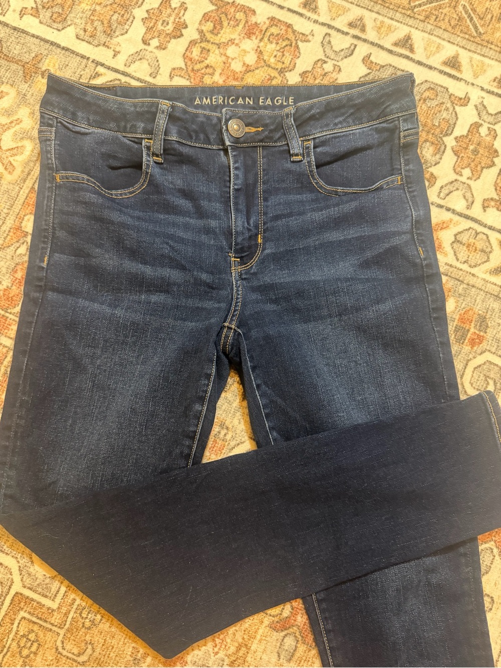 American Eagle Outfitters Women’s Dark Blue High-Rise Jeans - Picture 2 of 8